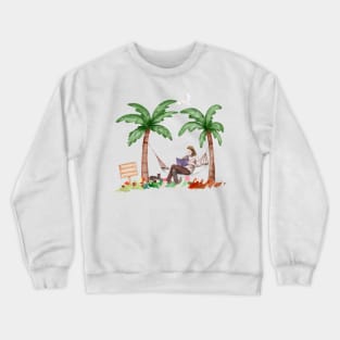 woman in hammock Crewneck Sweatshirt